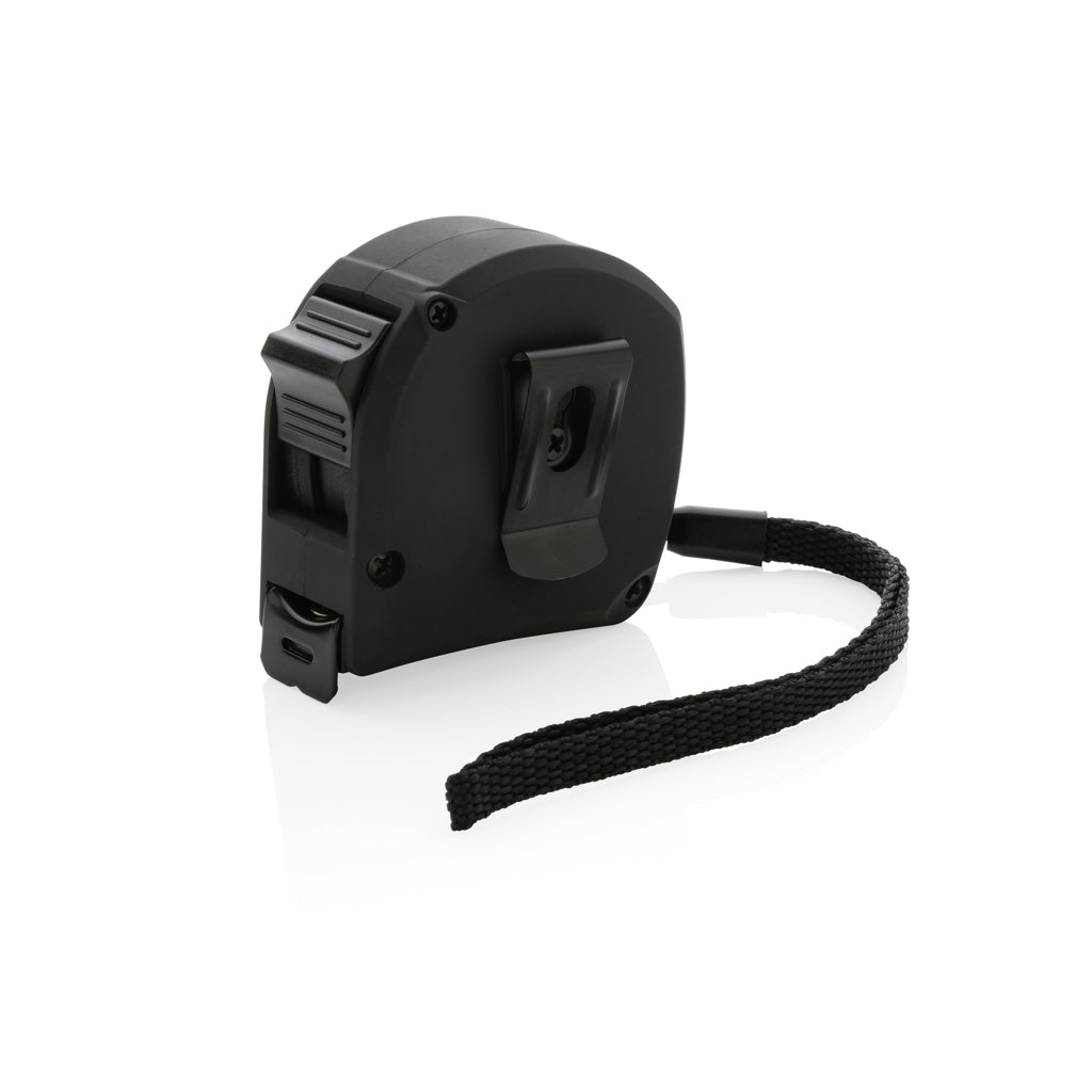 5m/19mm Maßband aus RCS recycelt. Kunststoff & Bambus – schwarz