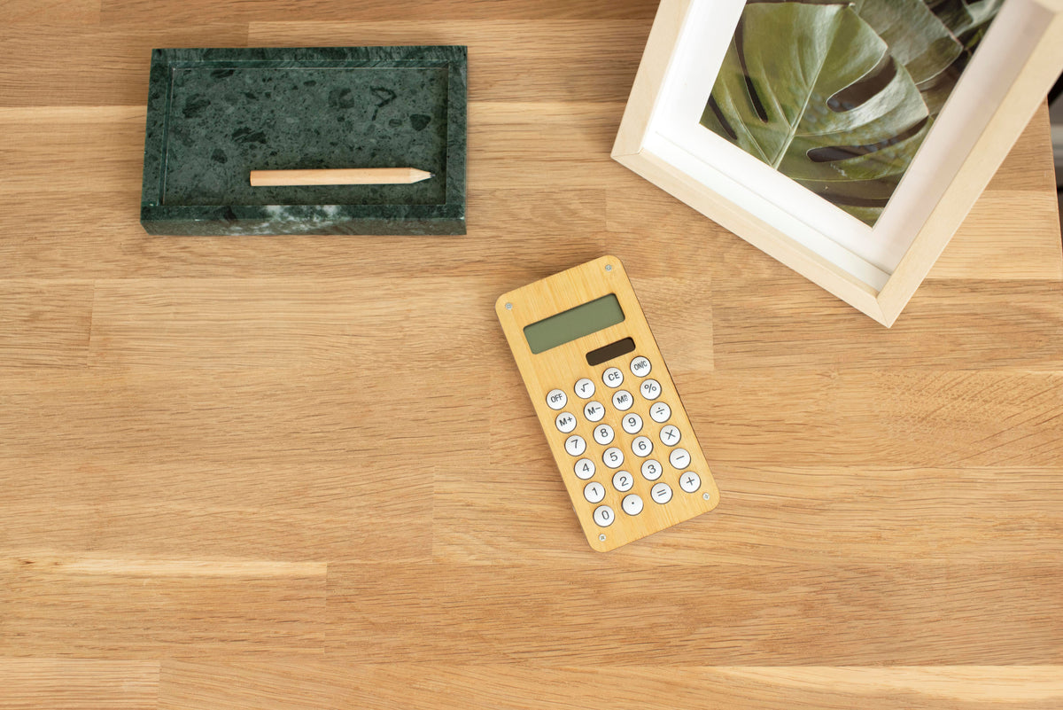 Taschenrechner Thomas, Bambus, Solar