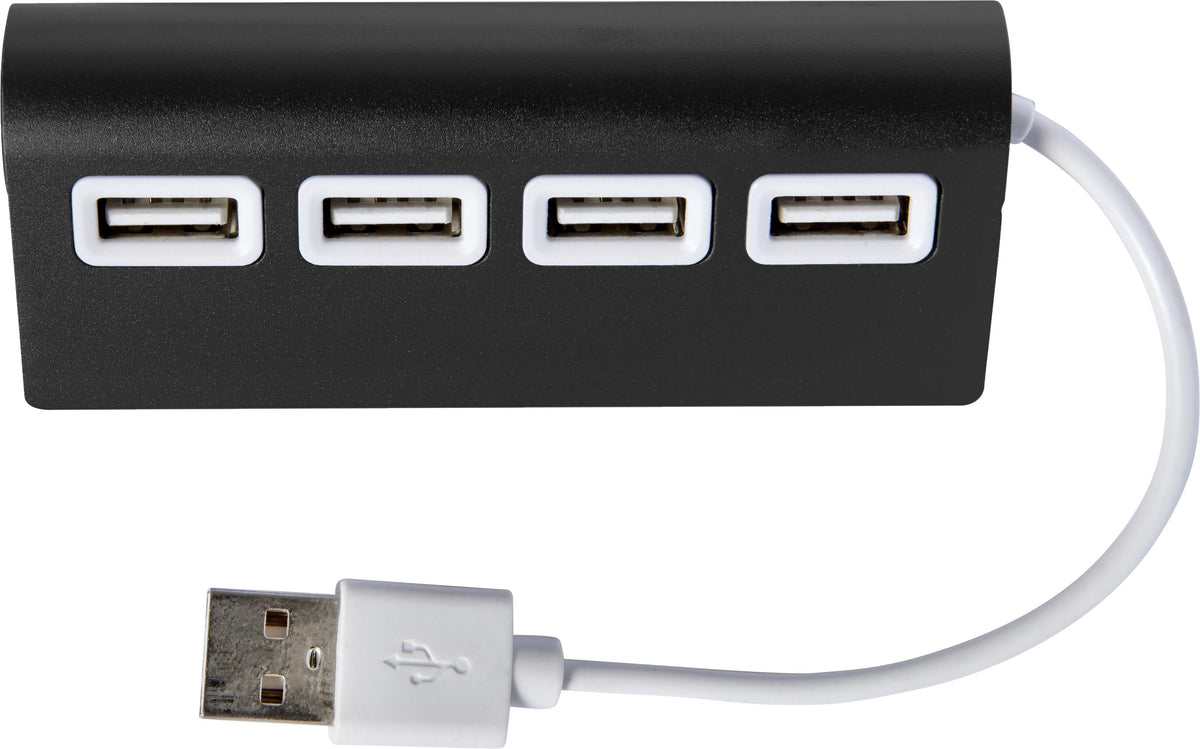 USB Hub Leo, Aluminium, 4 Anschlüsse