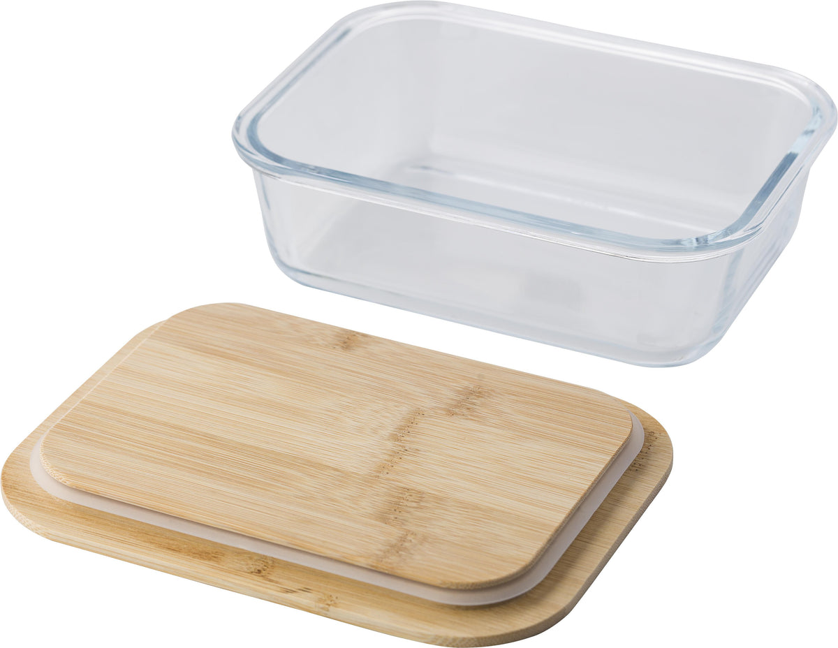 Lunchbox Nicole, Glas, Bambusdeckel, 900 ml