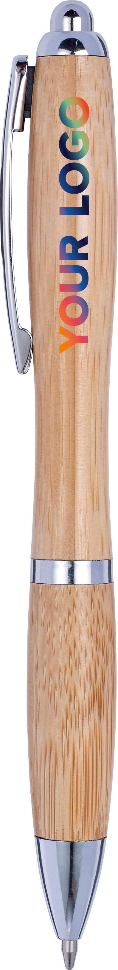 Kugelschreiber Carson, Bambus, Silberdetails