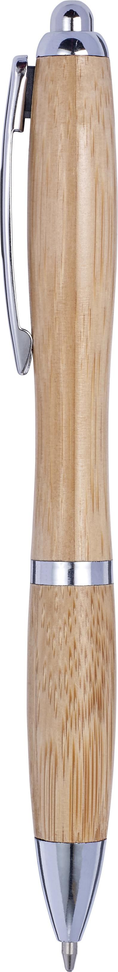 Kugelschreiber Carson, Bambus, Silberdetails