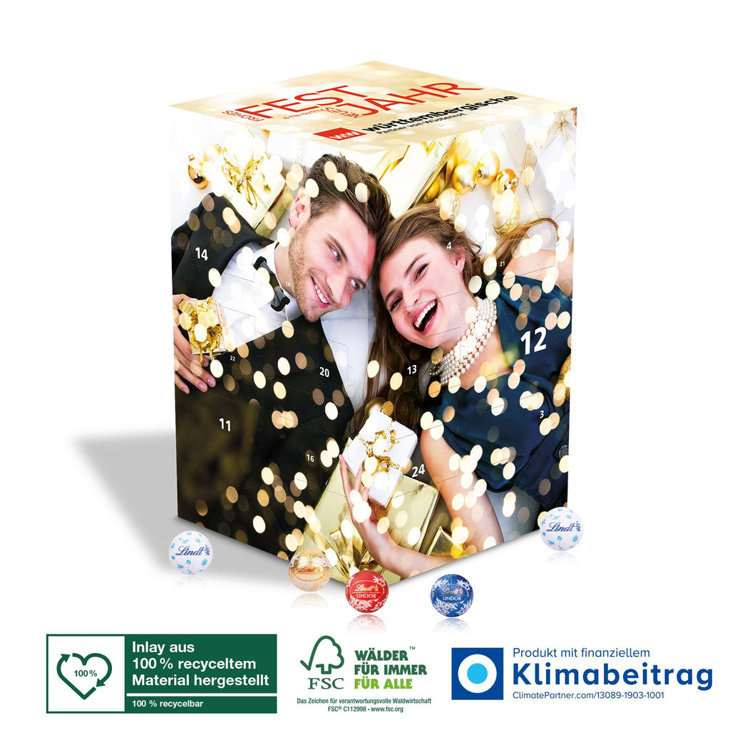 Ein besonderes Adventsgeschenk – der Cube „XL“ sorgt für weihnachtliche Vorfreude mit einer verlockenden Auswahl an Lindt Schokolade