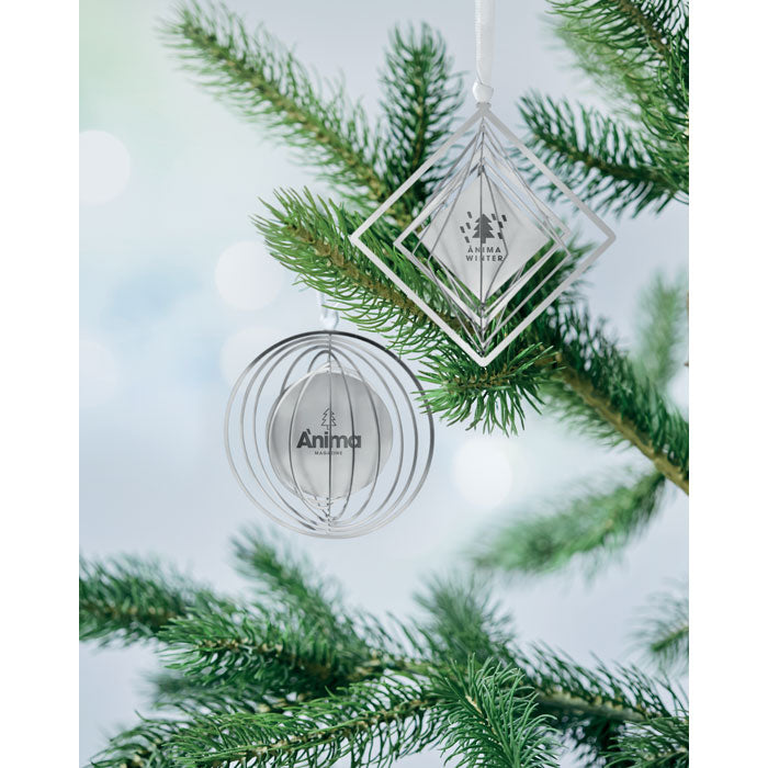 Edelstahl Ornament als Moodbild am Tannenbaum