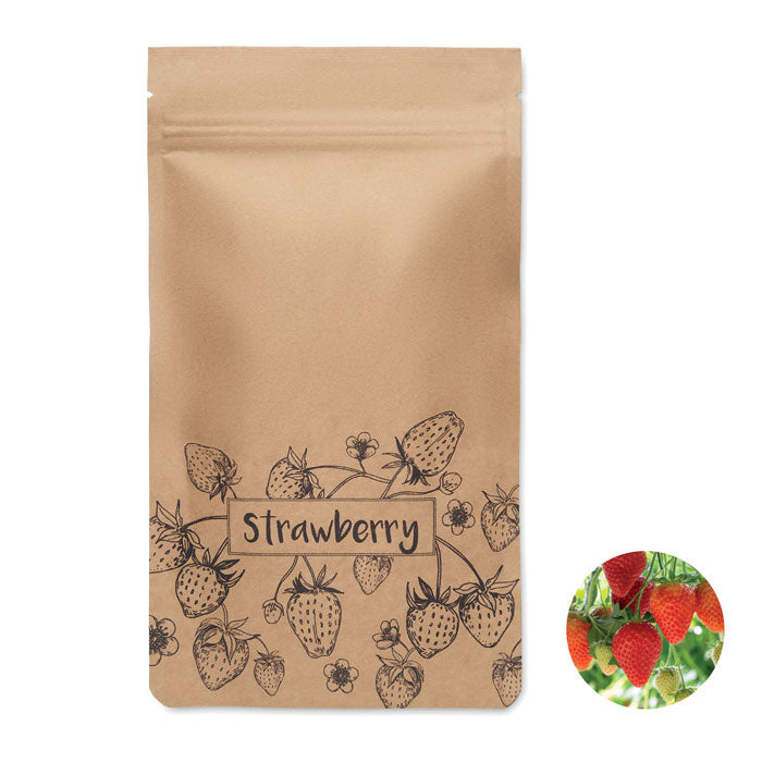 Bedruckbarer Umschlag mit Erdbeeren Saat