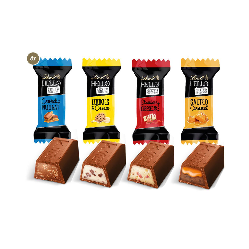 Lindt HELLO Mini Stick Mix in verschiedenen Sorten als Füllung.