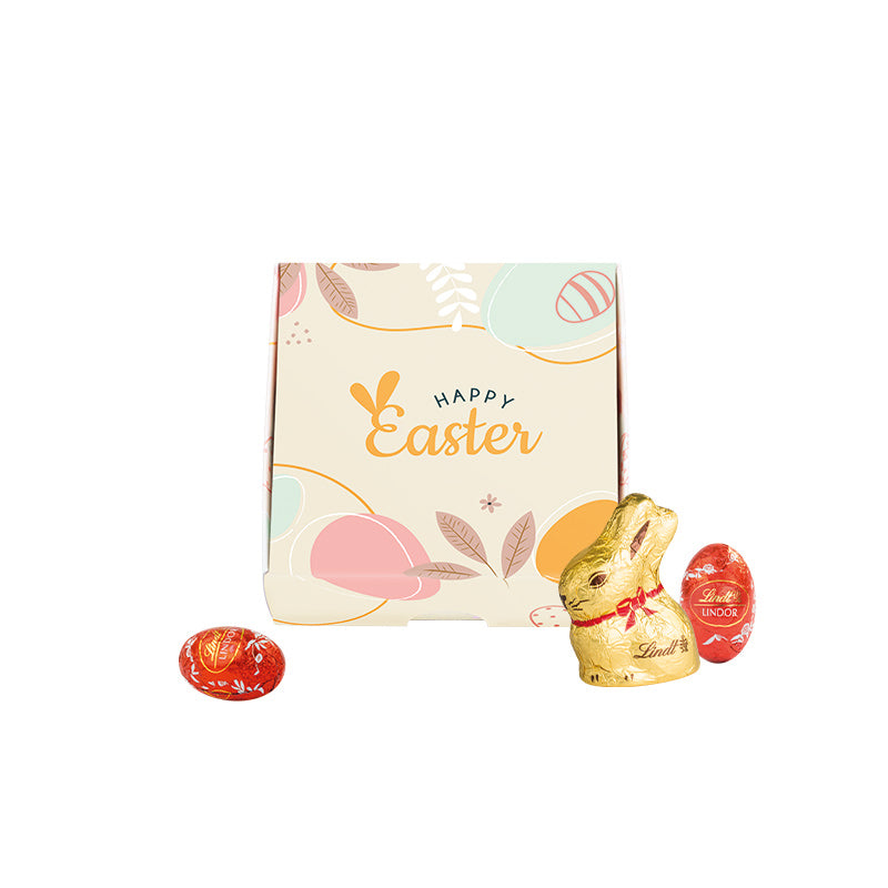 Klappbox S Ostern mit Lindt Schokolade in deinem Logo bedrucken.