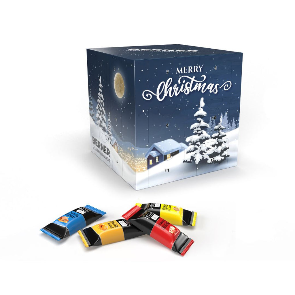 Lindt HELLO Mini Sticks Adventskalender in Würfel Form inidividuell gestalten.