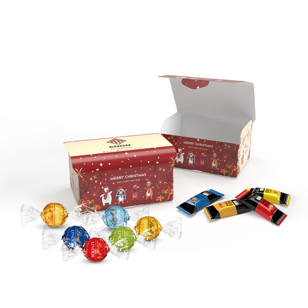 Lindt Schatztruhe mit HELLO Mini Sticks individuell bedrucken.