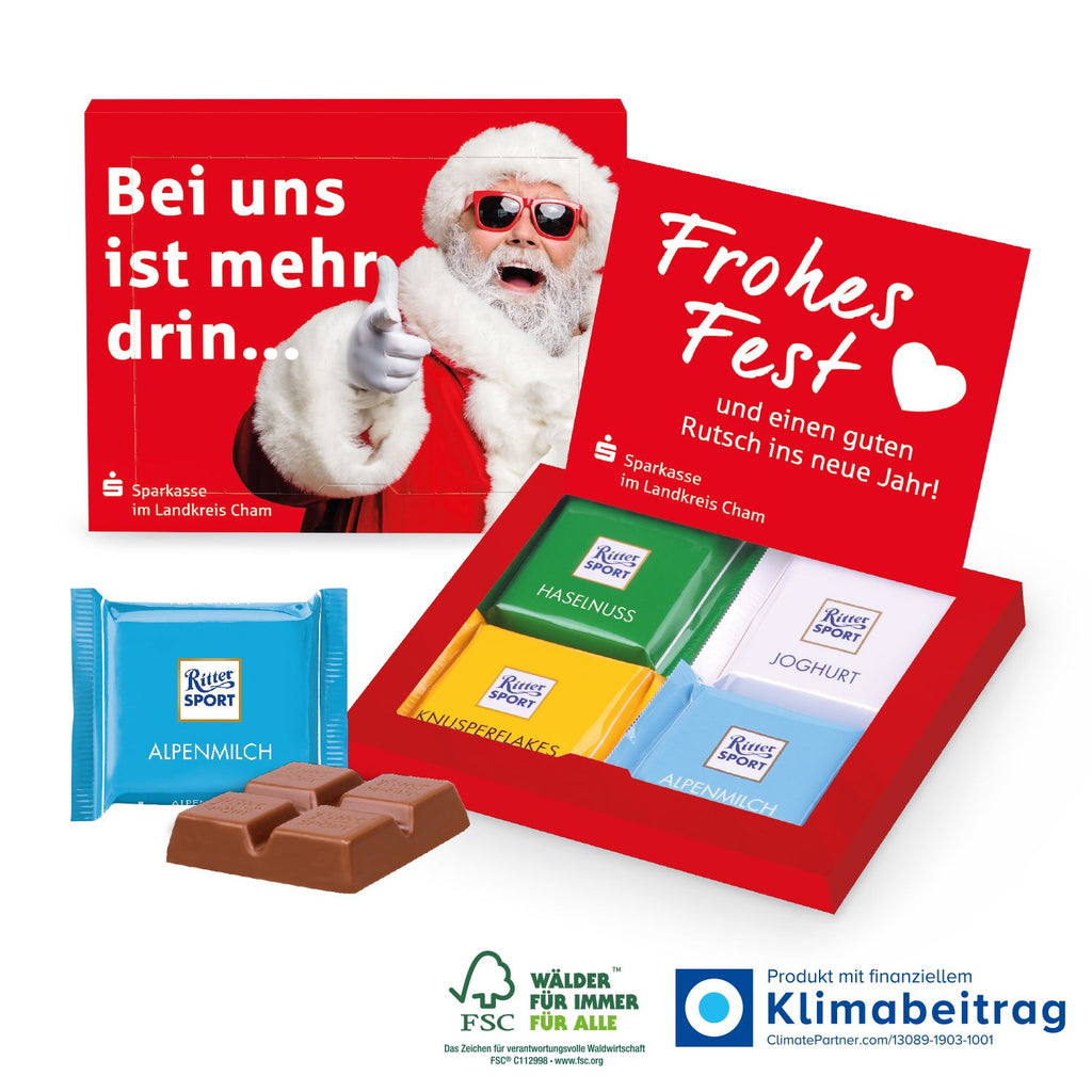 Mini Grußkarte mit Ritter Sport Minis individuell bedrucken.