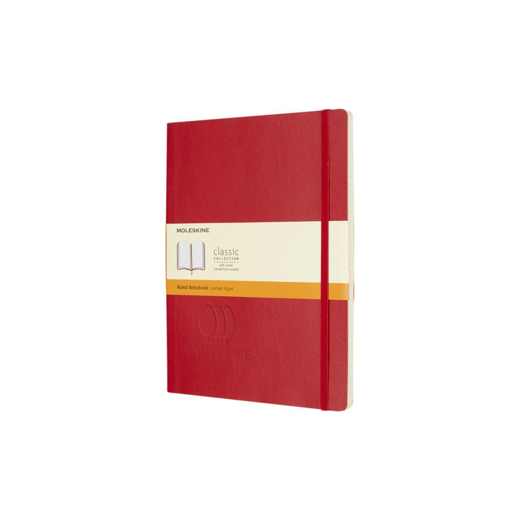 Moleskine Classic Softcover Notizbuch XL – liniert - rot mit einer wunderschönen Logo Prägung