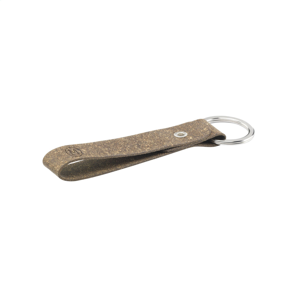 Recycelter Leder Schlüsselanhänger in taupe
