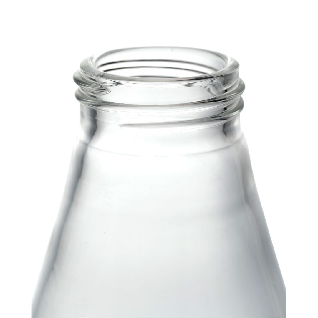 Öffnung der Glasflasche.