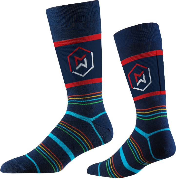 Socken in blau gestreift