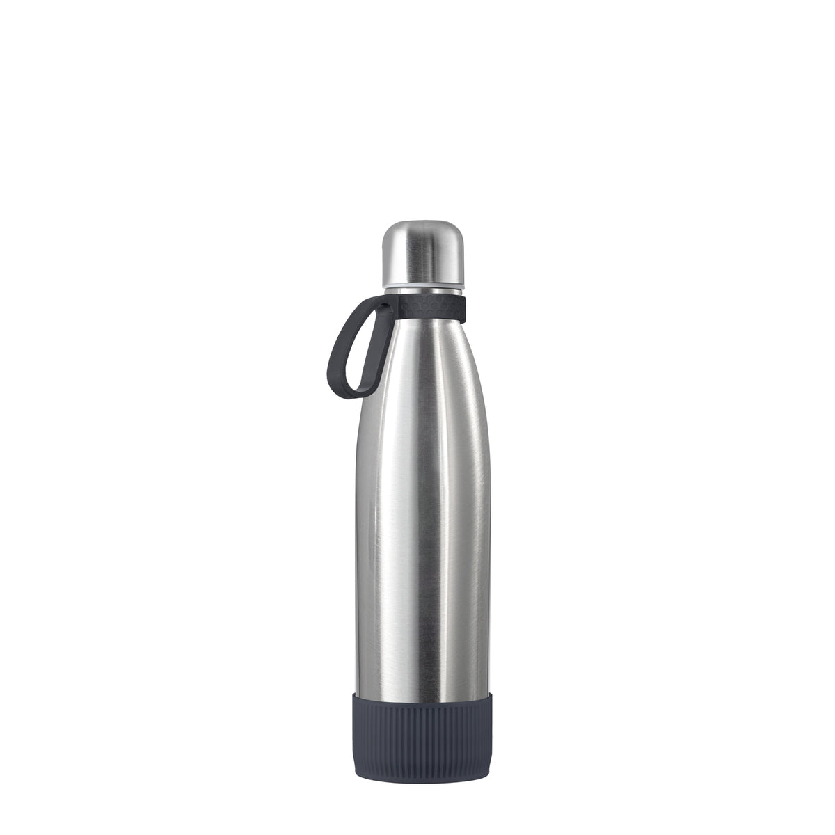 Flasche: silber, Ring: dunkelgrau, Hülle: dunkelgrau