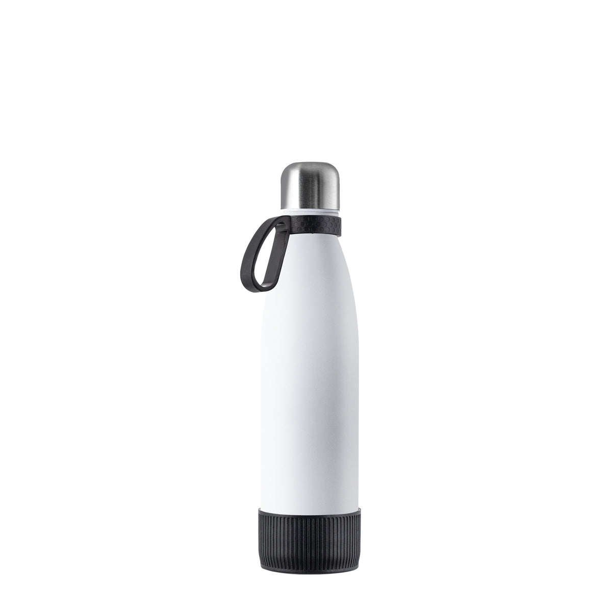 Flasche: weiß, Ring: schwarz, Hülle: schwarz