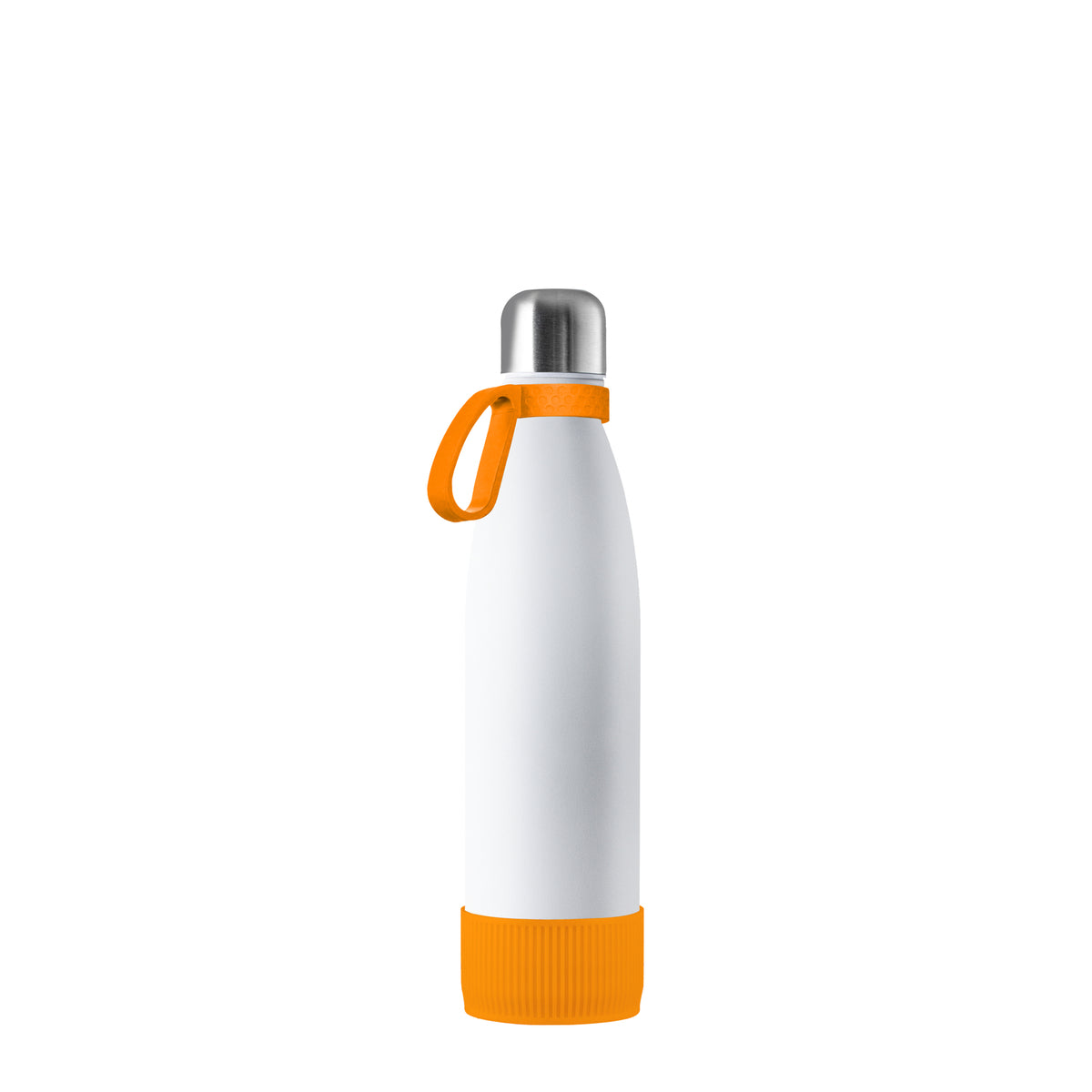 Flasche: weiß, Ring: orange, Hülle: orange