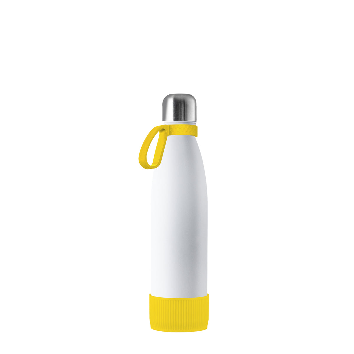 Flasche: weiß, Ring: gelb, Hülle: gelb