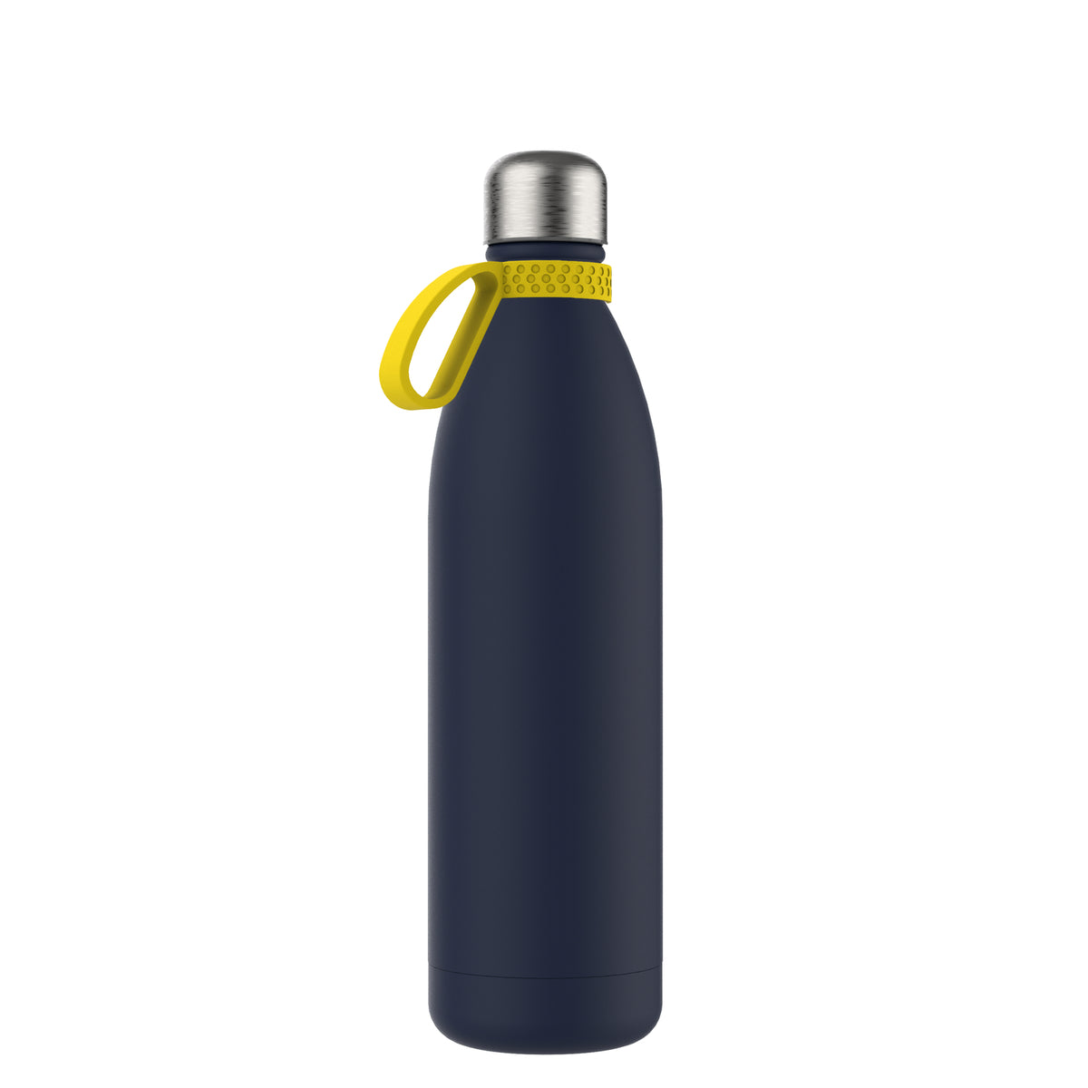 Flasche: blau, Ring: gelb