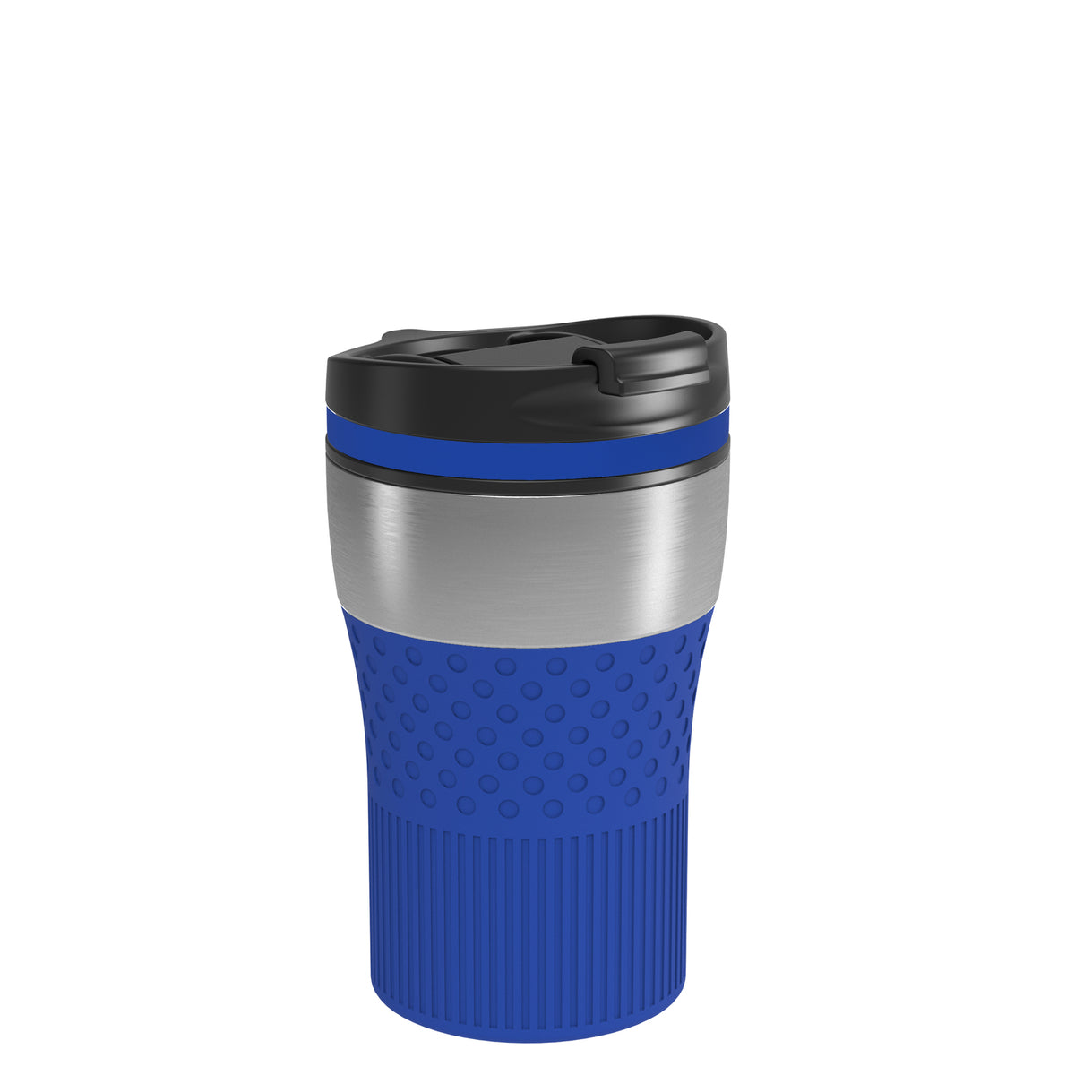 Becher: silber, Ring: blau, Hülle: blau