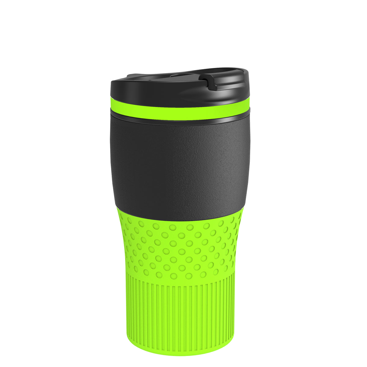 Becher: schwarz, Ring: hellgrün, Hülle: hellgrün