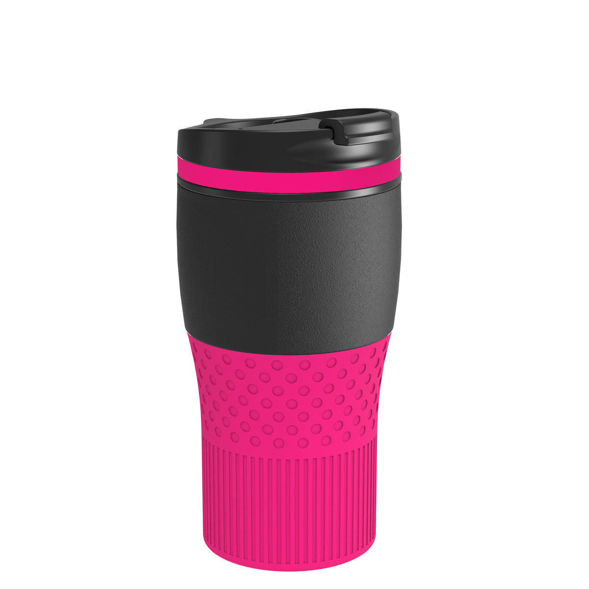 Becher: schwarz, Ring: magenta, Hülle: magenta