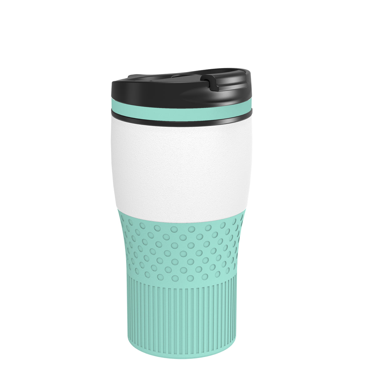 Becher: weiß, Ring: mint, Hülle: mint