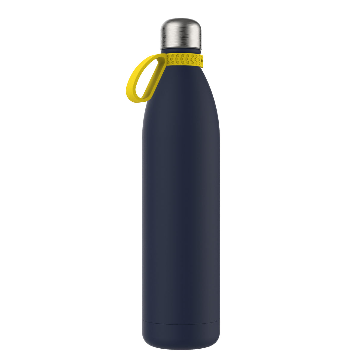 Flasche: blau, Ring: gelb