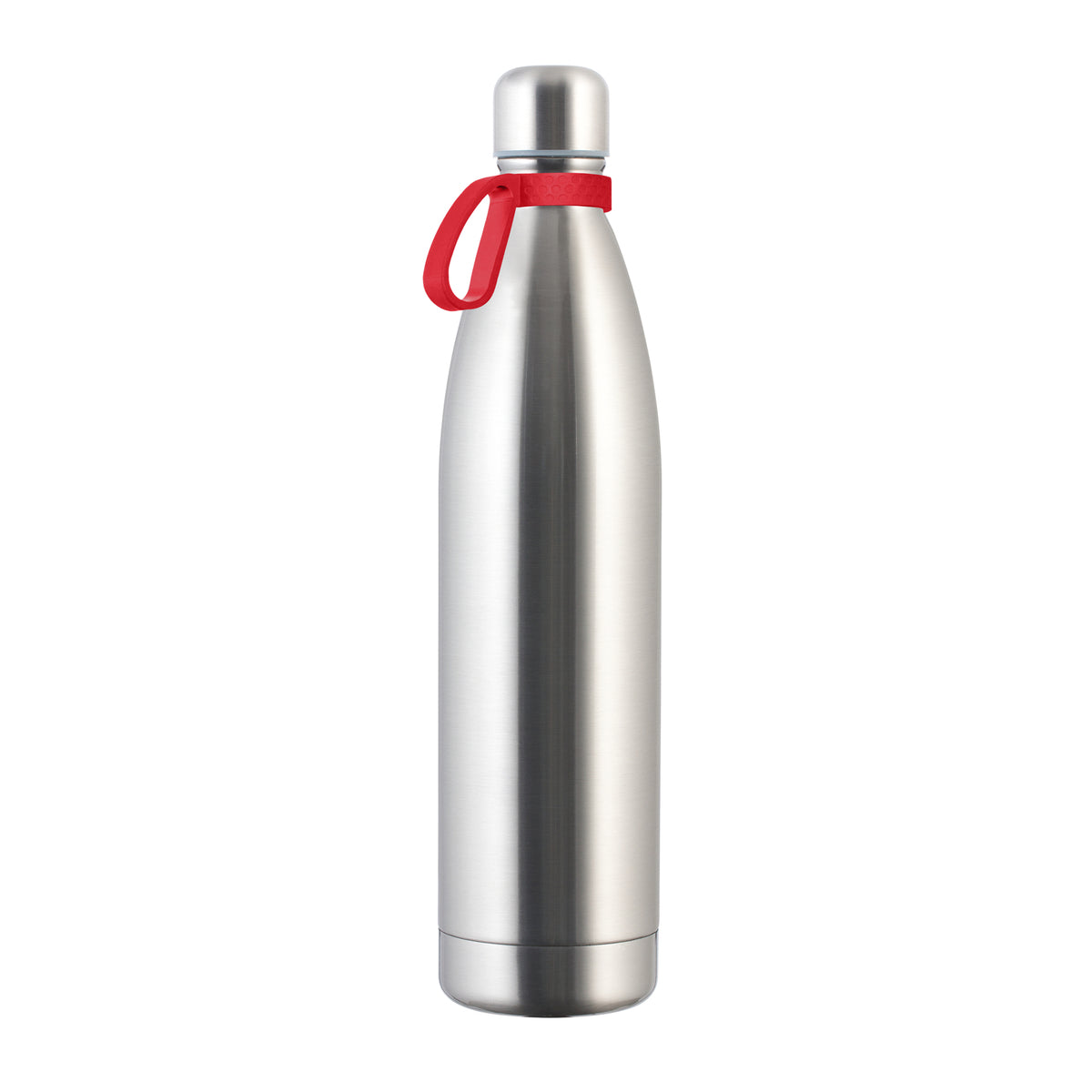 Flasche: silber, Ring: rot