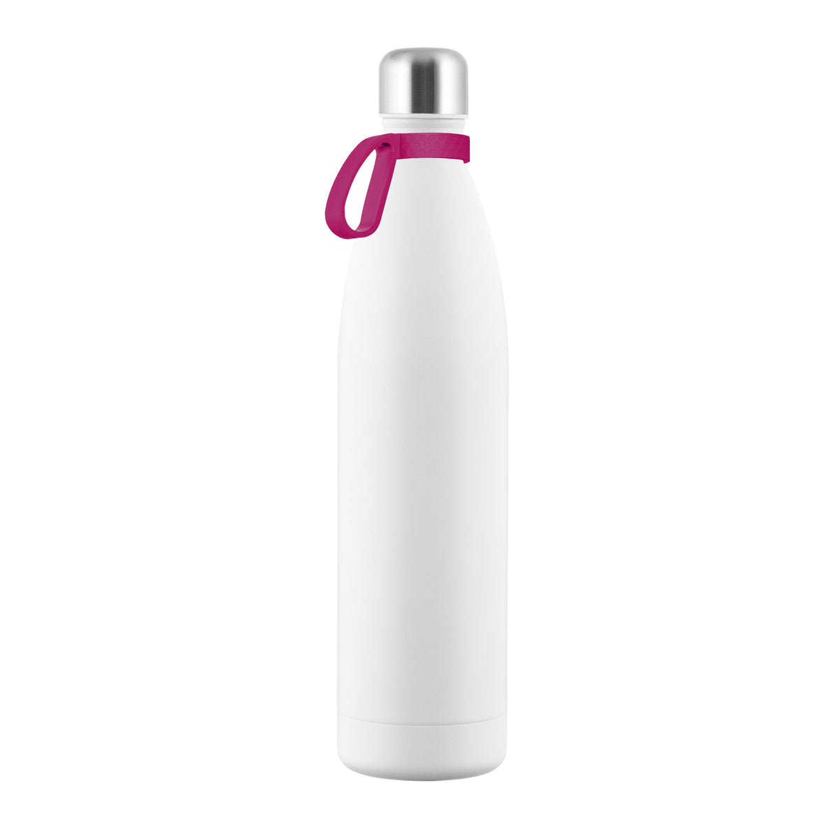 Flasche: weiß, Ring: magenta