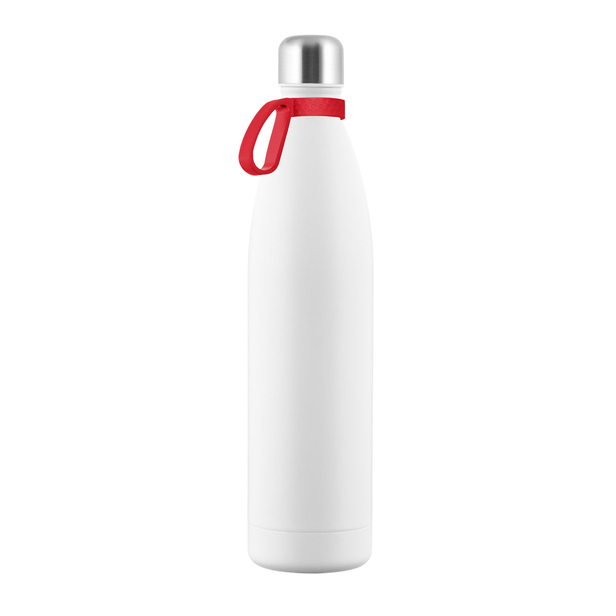 Flasche: weiß, Ring: rot