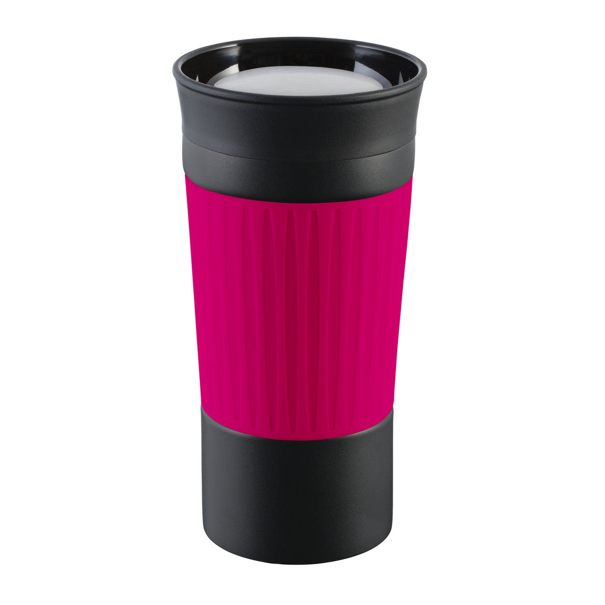 Becher: schwarz, Hülle: magenta