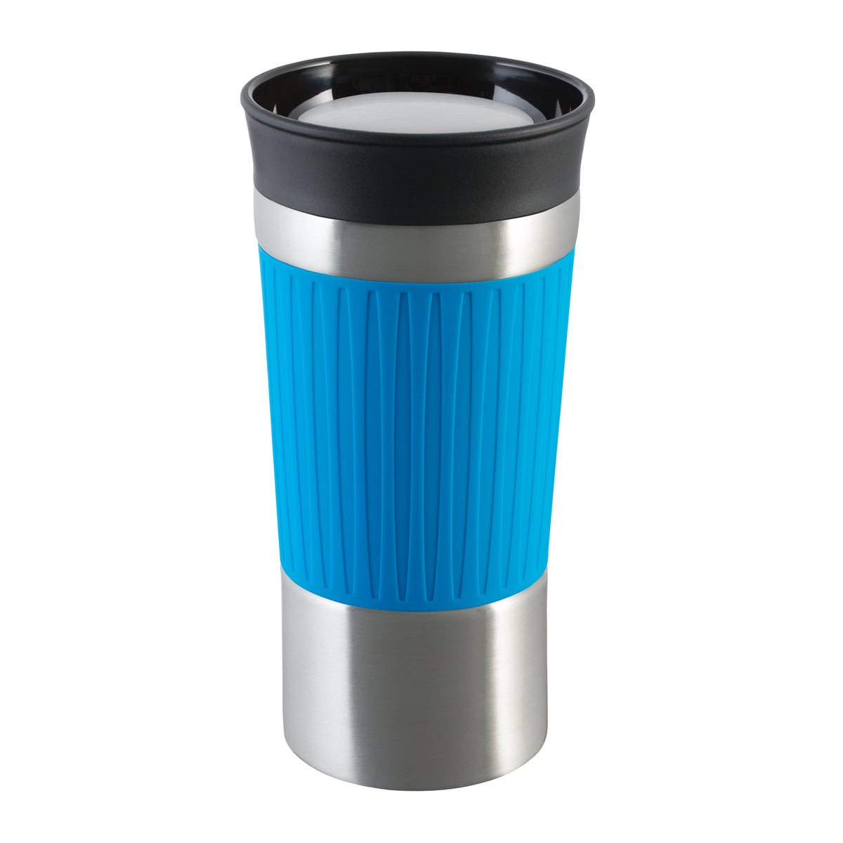 Becher: silber, Hülle: cyan