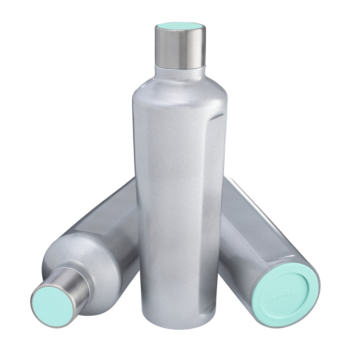 Flasche: silber, Deckel: mint, Boden: mint