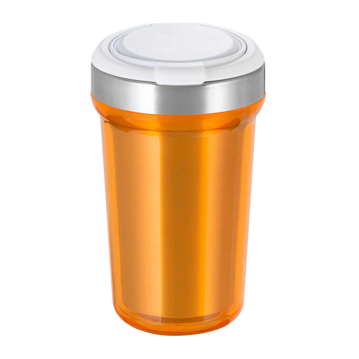 Innenbecher: silber, Deckel: weiß, Tasse: orange