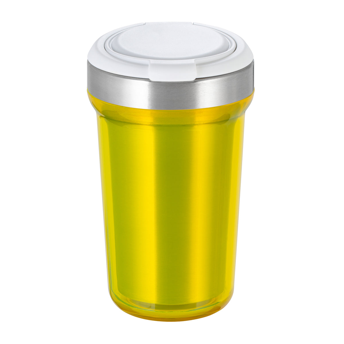 Innenbecher: silber, Deckel: weiß, Tasse: gelb
