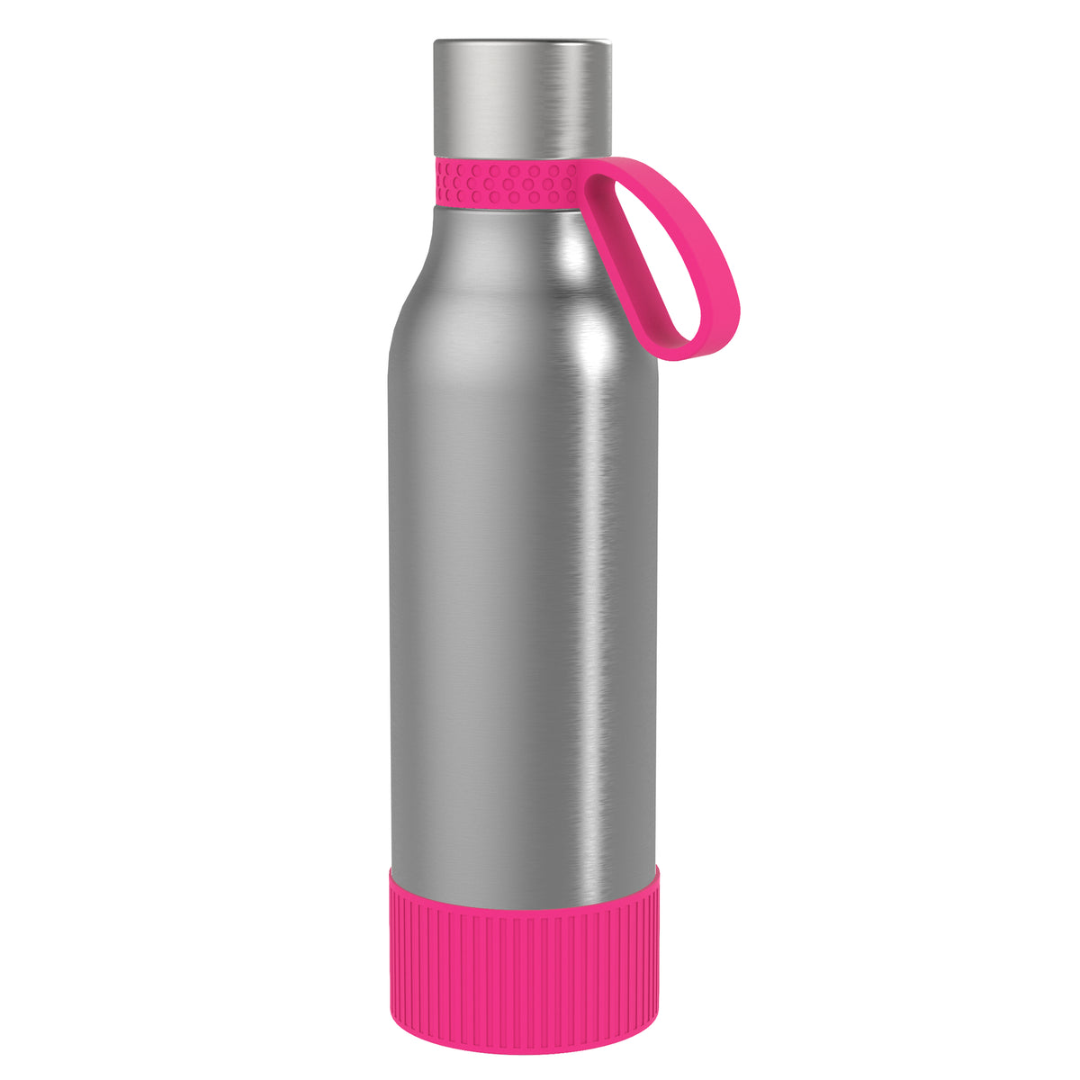 Flasche: silber, Ring: magenta, Hülle: magenta