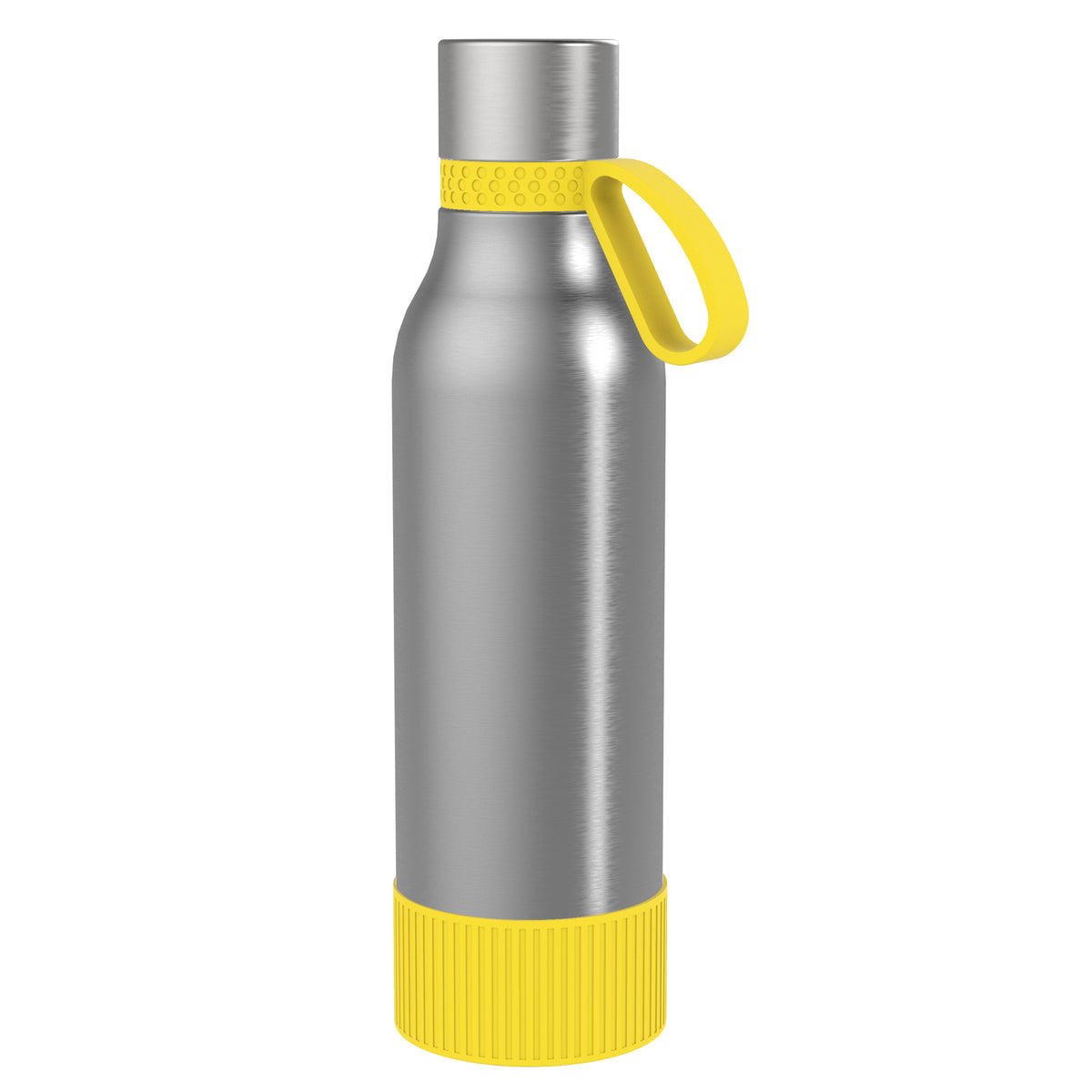 Flasche: silber, Ring: gelb, Hülle: gelb
