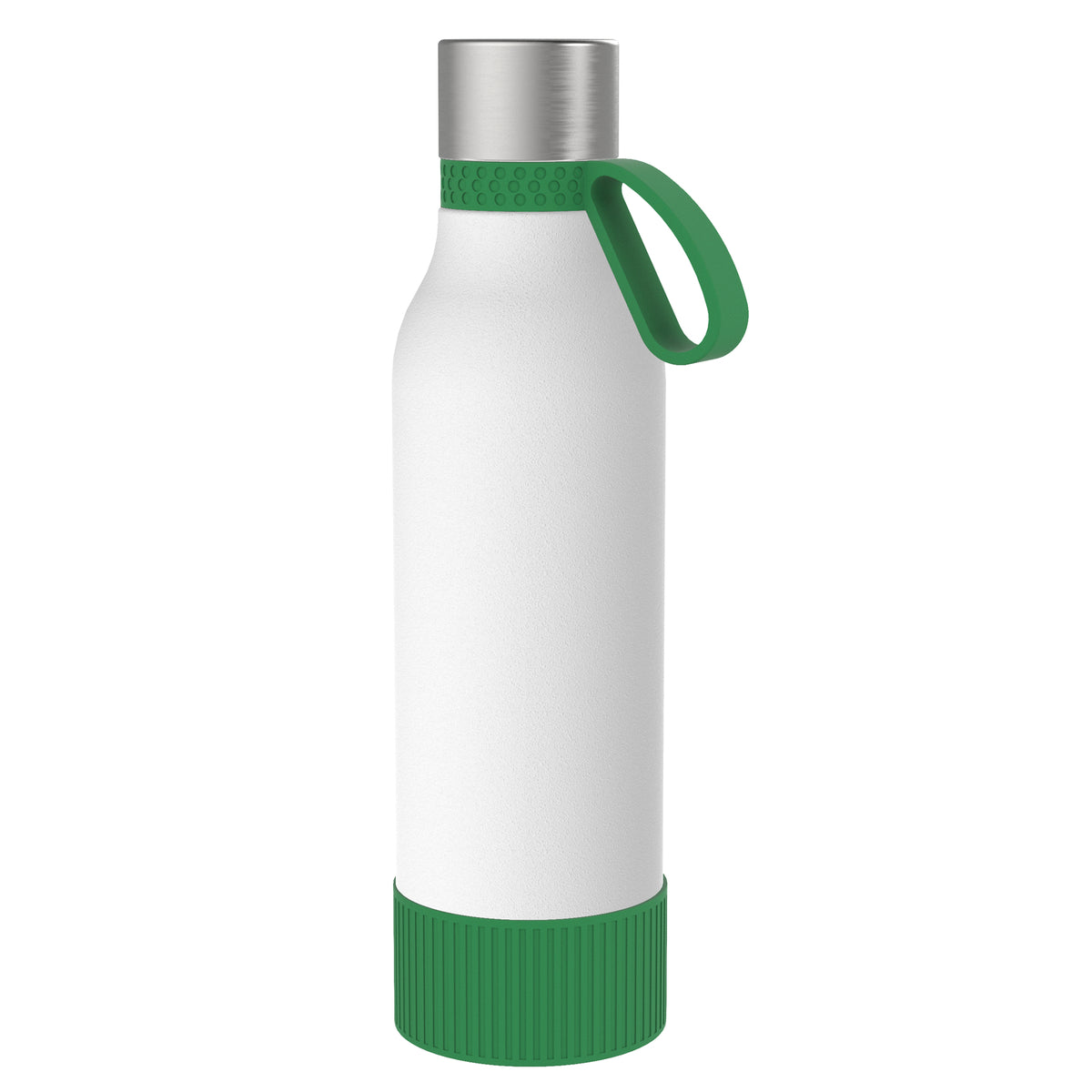 Flasche: weiß, Ring: grün, Hülle: grün