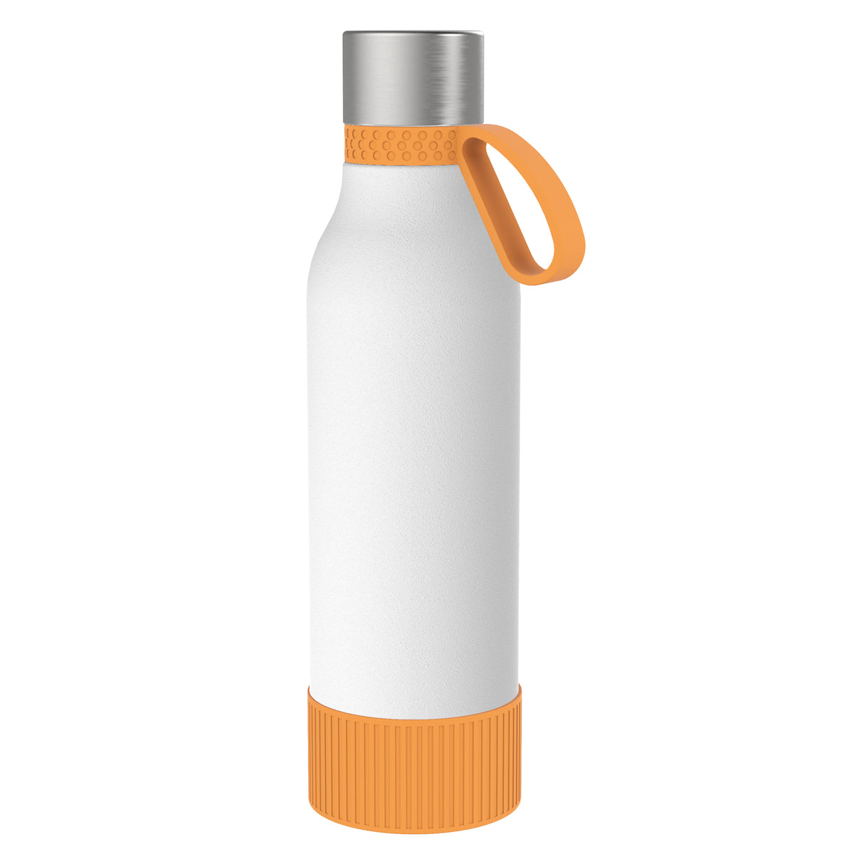 Flasche: weiß, Ring: orange, Hülle: orange