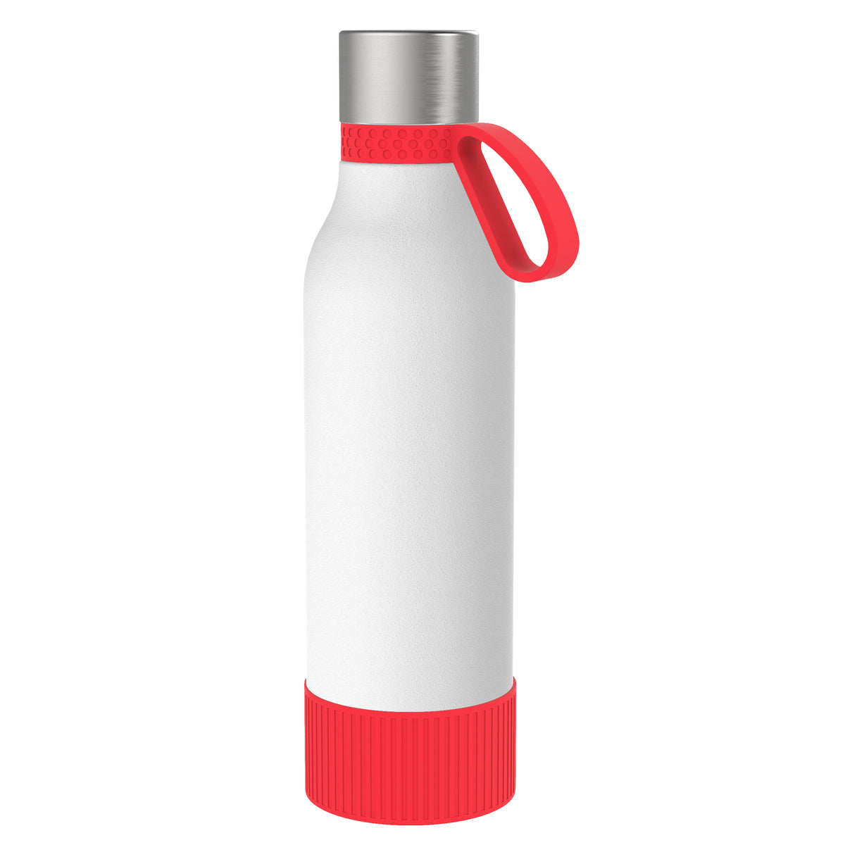 Flasche: weiß, Ring: rot, Hülle: rot