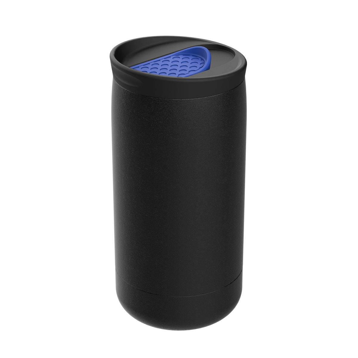Becher: schwarz, Deckel: blau
