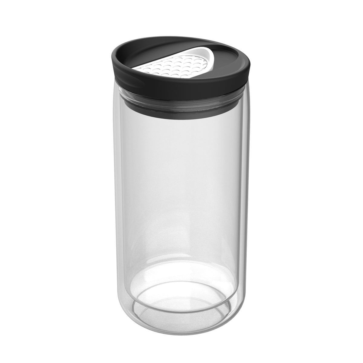 Becher: transparent, Deckel: weiß