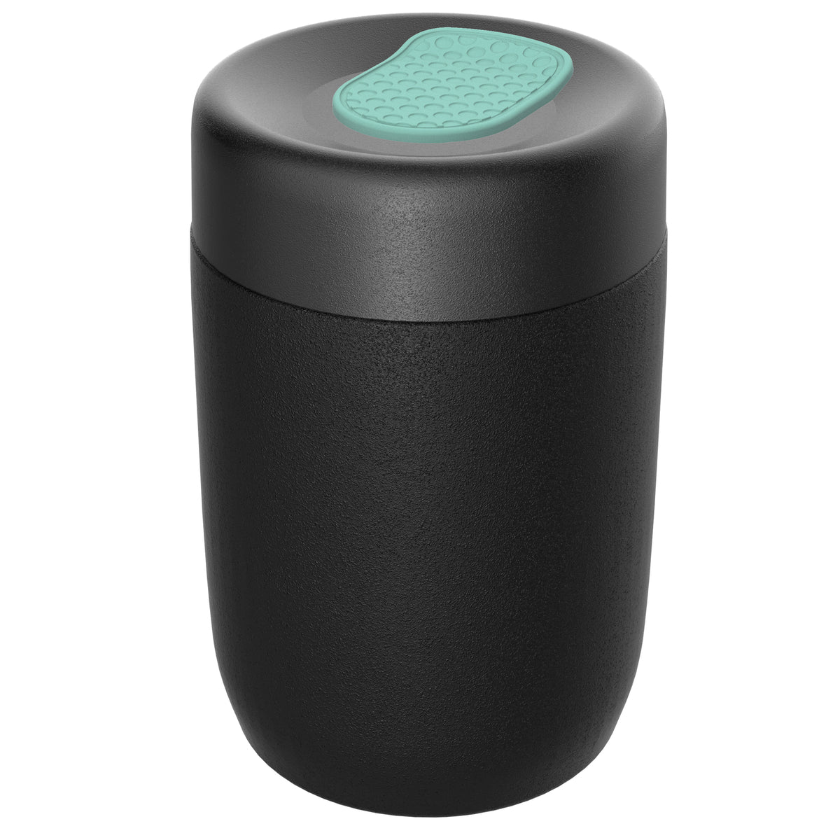 pot: schwarz, Deckel: mint