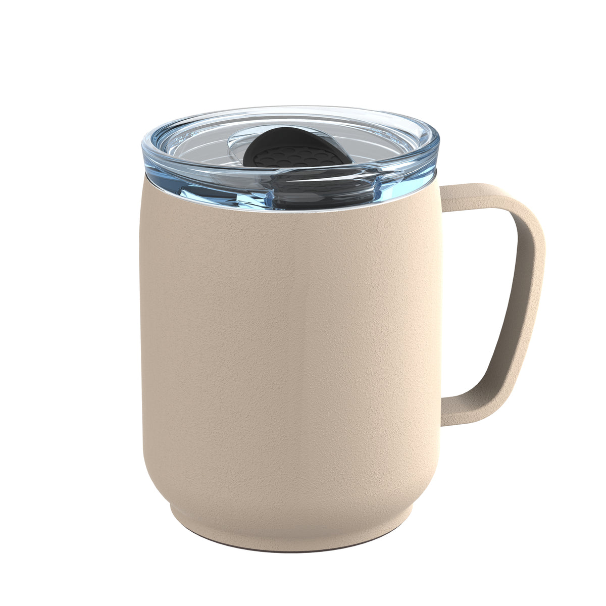 Becher: beige, Deckel: schwarz