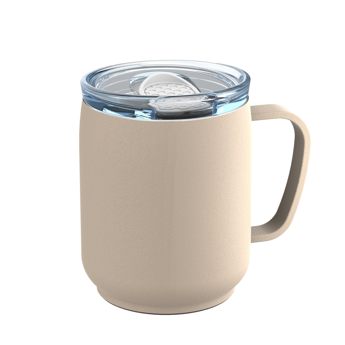 Becher: beige, Deckel: weiß