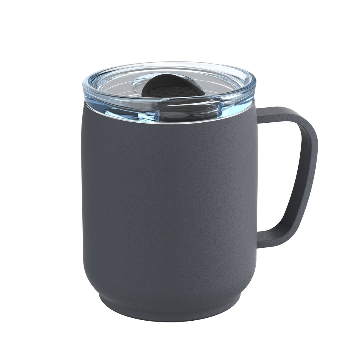 Becher: grau, Deckel: schwarz
