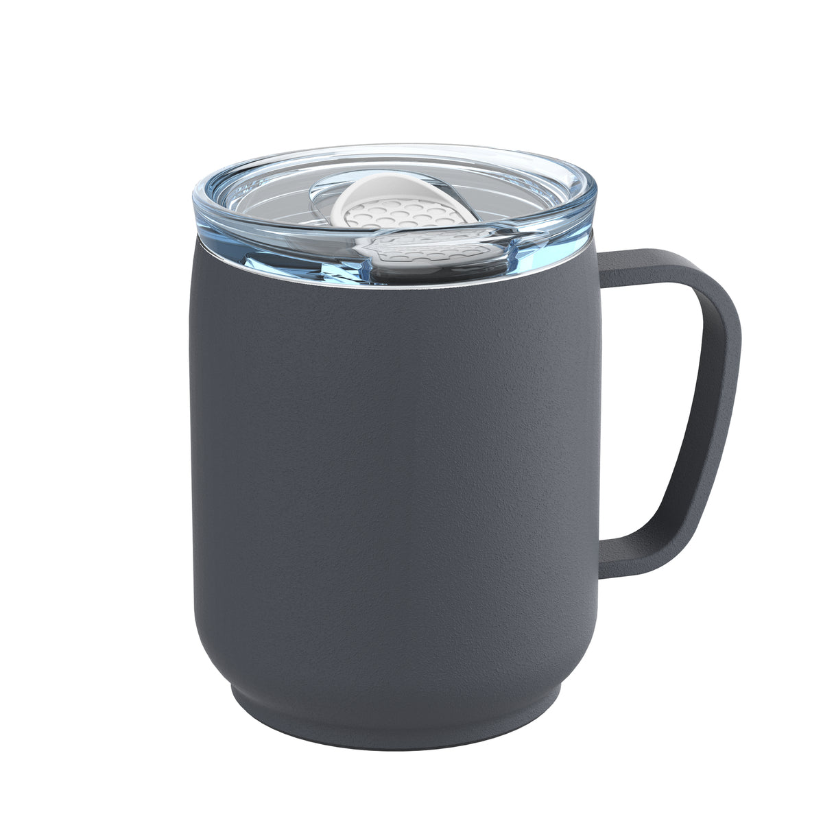 Becher: grau, Deckel: weiß