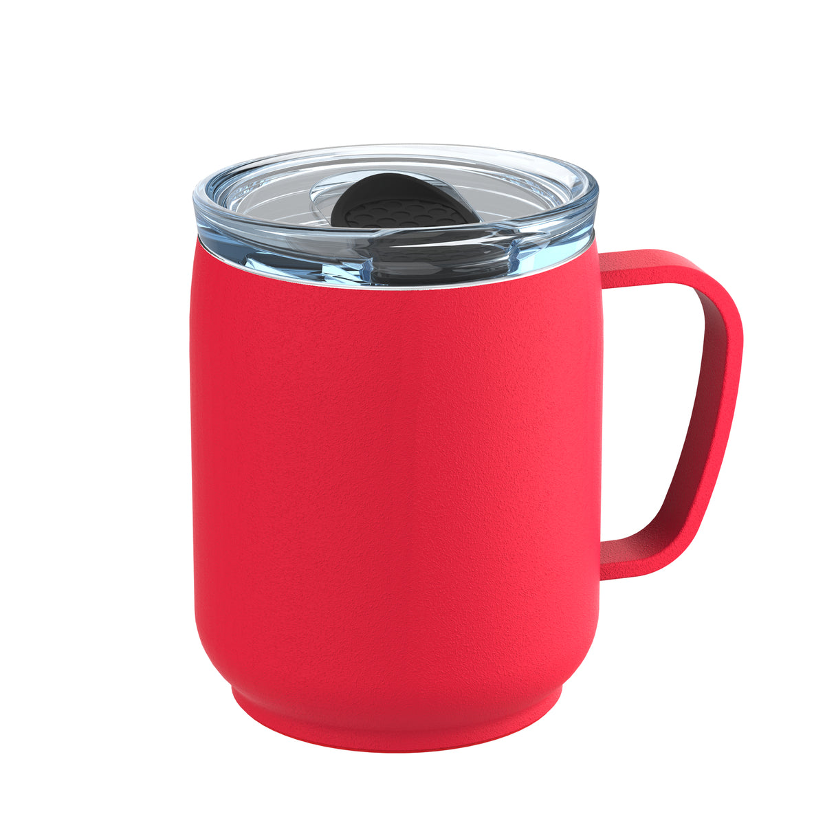 Becher: rot, Deckel: schwarz