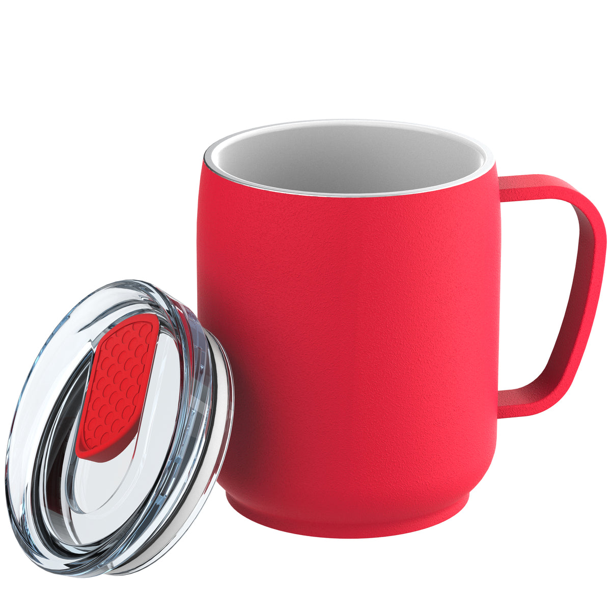 Becher: rot, Deckel: rot